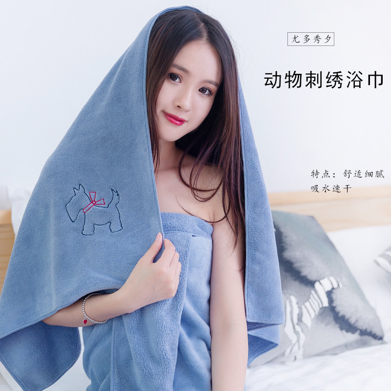 Embroidery Bath Towels Soft Absorbent Adults Home Ladies Speed Dry Beauty Salon Large Towel Children Baby Wrap With No Hair