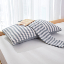 Single Japanese-style pure cotton pillow-sleeve pillow core sleeve cotton knitted large pillow cover simple household gerzhu cotton