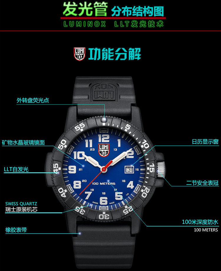 Đồng hồ Thụy Sĩ Leimino LUMINOX 0323 - Giao tiếp / Điều hướng / Đồng hồ ngoài trời đồng hồ maurice lacroix