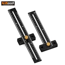 Woodworking aluminum alloy limit ruler fine-tuning T-ruler multi-function scribing wire hole ruler marking ruler scribing woodworking DIY