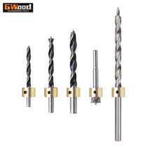 Woodworking three-tip drill twist positioning drill bit 6 8 10 step drill 9mm oblique hole drill brass limit ring carbon steel