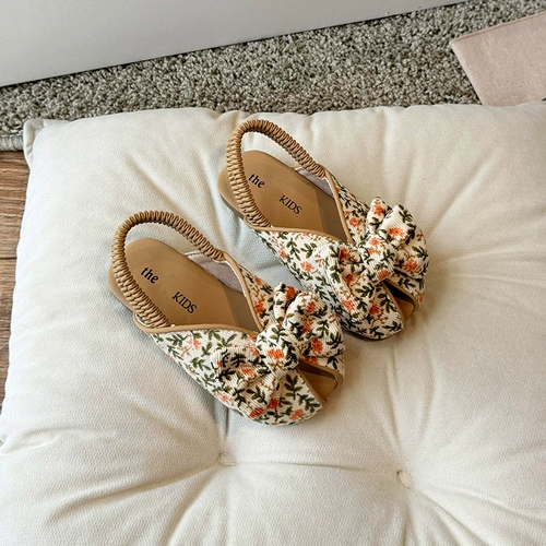 Летние сандалии, детская сумка, тапочки, туфли для принцессы, детская пляжная обувь, слайдеры, цветочный принт