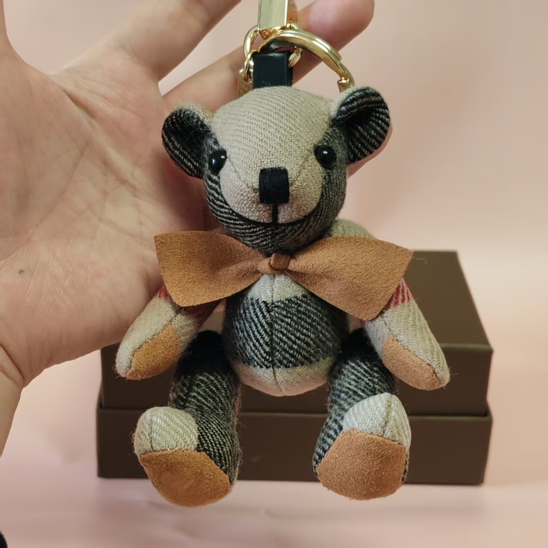 B's Little Bear Bowknot Windbreaker Backpack Cashmere Teddy Plaid Handmade Genuine Leather Car Keychain Car Bag Pendant B's Little Bear Bowknot Windbreaker Backpack Cashmere Teddy Plaid Handmade Genuine Leather Car Keychain Car Bag Pendant