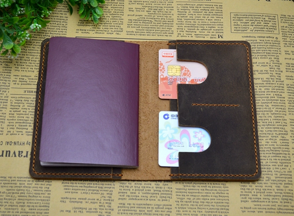 Túi da hộ chiếu handmade lớp đầu tiên da retro hộ chiếu retro đa chức năng gói tài liệu bao đựng giấy tờ