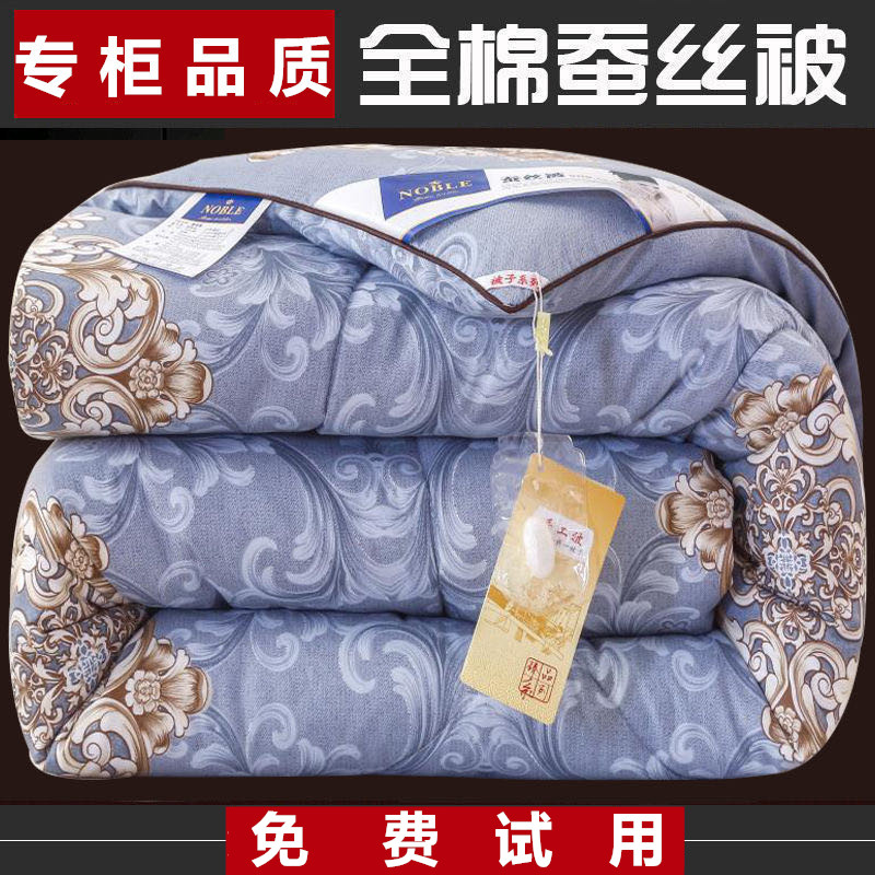 Silk is 100 mulberry silk quilt spring and autumn quilt core 8 pounds double 10 pound silk quilt winter is cool summer quilt single