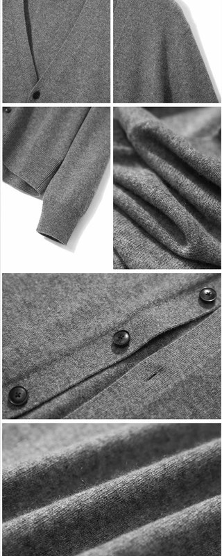 MZK01003 Jasmine Collection Business Men Áo len dệt kim cổ chữ V đầy đủ cashmere (nam)