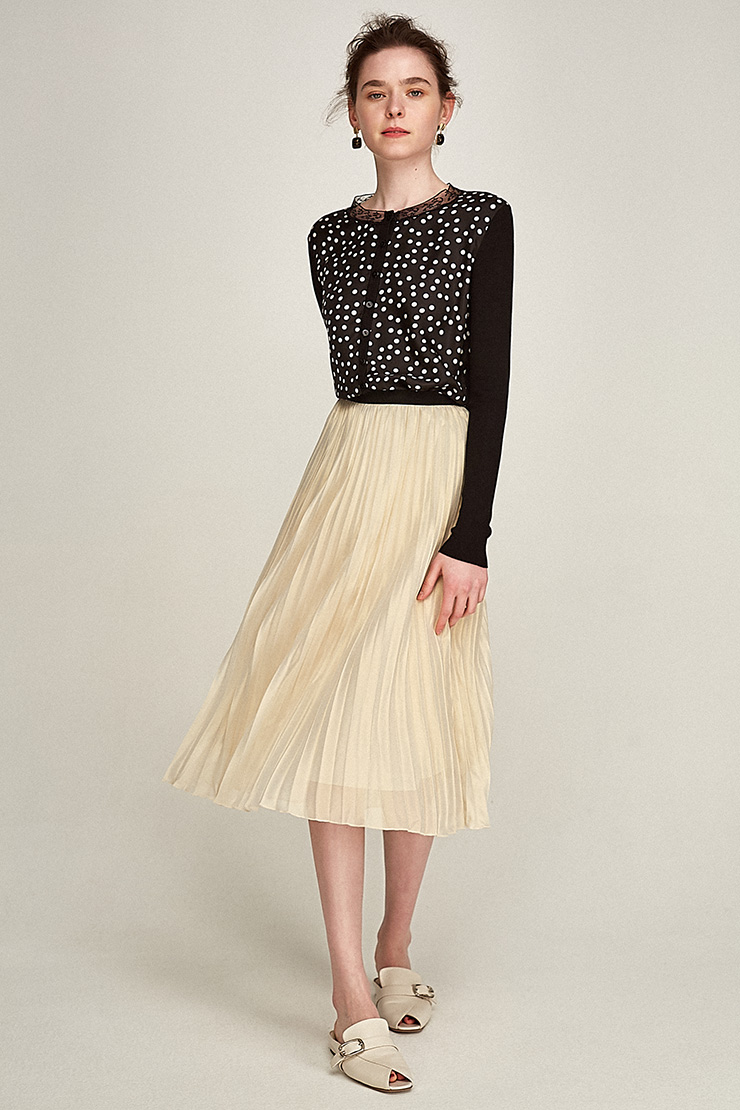 [MLEZK015] hoa nhài ya new polka dot in lụa smash đan áo nịt áo len form rộng