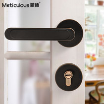 Monshi American door door door lock mute room door handle lock bedroom minimalist black toilet split lock