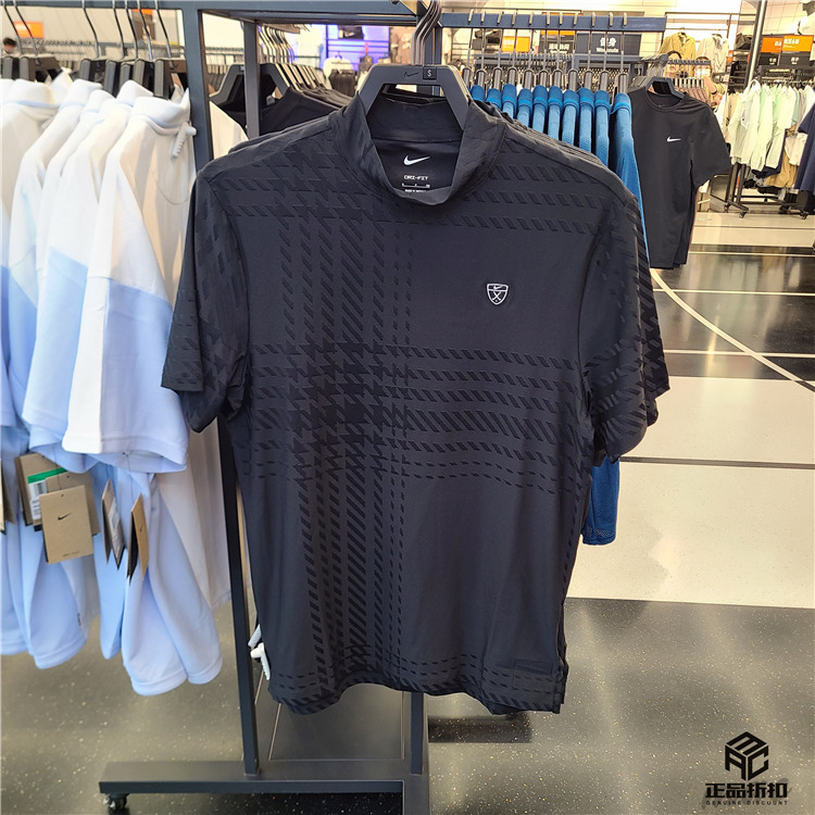 Nike Dri-Fit Tartan Nike Golf Plaid Quick-Drying Breathable Short-Sleeved T-Shirt Ii0785-010