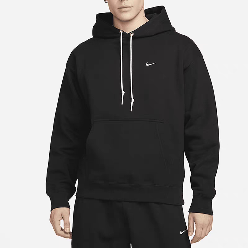 Nike Solo Swoosh Small Hook Embroidery Heavy Fleece Loose Hooded Pullover Sweatshirt Dx1356-010