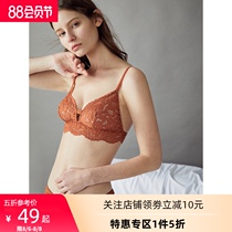Venus blessing sexy French underwear set female thin lace without steel rim ultra-thin upper bracket triangle cup bra