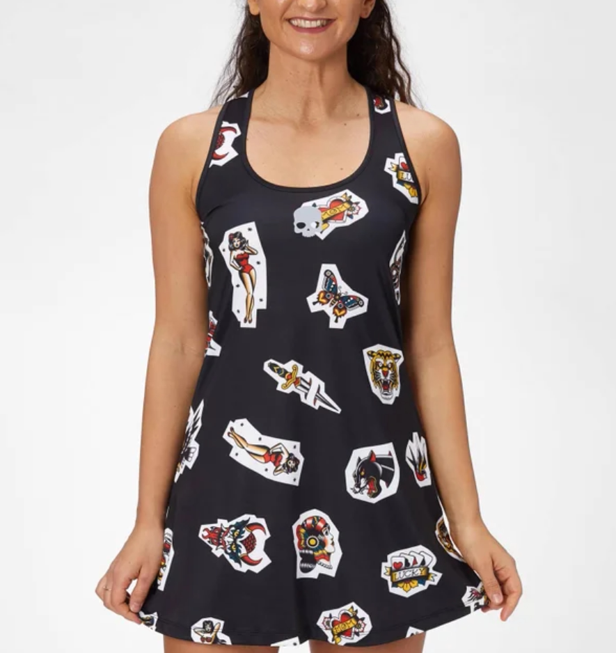 Germany Hydrogen Tattoo Tech Dress 22 Summer Women's Tennis Dress