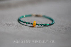 Lancanghai丨Faceted Recycled Emerald Citrine Bead ສາຍແຂນບາງໆ