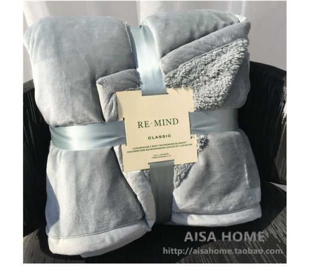 Hai mặt cừu da chăn san hô lông cừu giải trí chăn sofa phòng khách nap chăn nệm chăn dày da lộn chăn - Ném / Chăn chăn nỉ mùa đông
