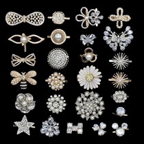 Hole shoes Diamond buckle clip toe shoes clip buckle Womens hole shoes button Beach shoes shoes decoration trend shoes flower