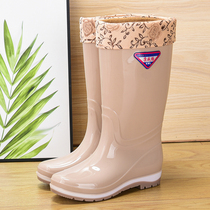 New Fashion High Cylinder Waterproof Shoes Rain Shoes Rain Boots Woman 100 lap Water boot Comfortable Tread Water Non-slip Cover Shoes Home Laundry