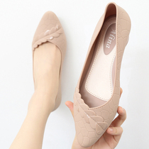 Baotou jelly fashion simple shallow mouth single shoes Middle heel coarse mother sandals female summer Joker comfortable non-slip soft bottom