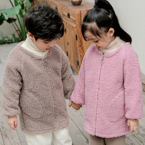 Childrens gown long sleeve autumn and winter fashion boy down jacket anti-dirty shirt girl painting apron baby eating clothes