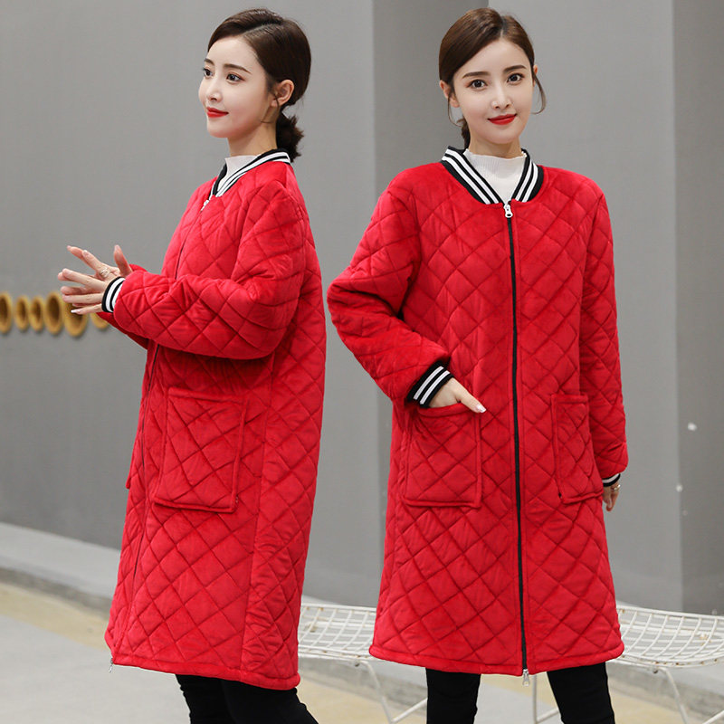 Adult Hood Clothing Women Fashion Plus Suede Warm Thickening Long Sleeves Pull Chain Kitchen Apron Clip Cotton Korean Version Work Clothes Autumn Winter