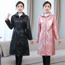 Adult down jacket overcoat female Puskin apron waterproof and oil-proof long sleeve jacket kitchen cooking overalls winter