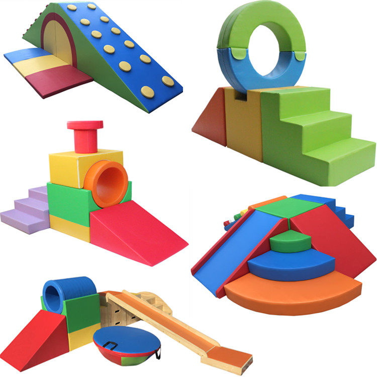 Early Education Center software combination slide kindergarten feeling integrated body can climb and slide children's soft bag parent-child toy