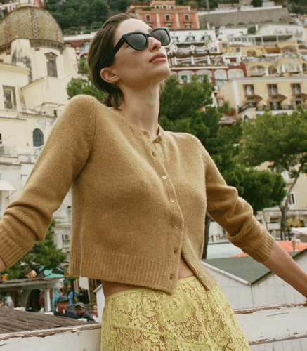 Мягкий шерстяной кардиган, свитер, США, с рукавом