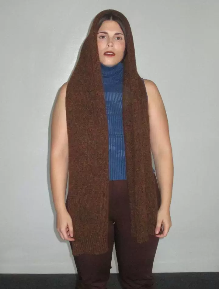 Шарф Paloma WOOL испанской покупки, смешанная шерсть, связанный шарф, милый п -грибной шерстяной шапка