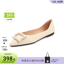 Thyme Pointed Light Mouth Comfort Flat Bottom Shoes Woman 2022 Spring New Goat Leather Accessories Buckle Single Shoe B0751AQ2