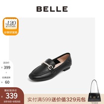  Belle British style loafers womens spring and summer new shopping mall with rhinestones retro flat shoes V4B2DCQ0