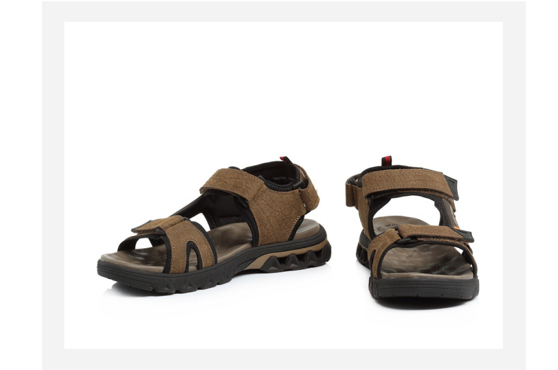 Quầy Teenmix / Tianmeiyi với cùng một đoạn da bò mờ / dép nam dệt may 67N01BL8 - Sandal sandal nam