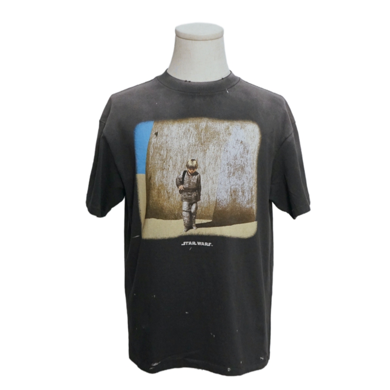 Ruan Jingtian's Same Style Correct Saintmx6 Collaboration Star Wars Print Washed Vintage Short-Sleeve T-Shirt