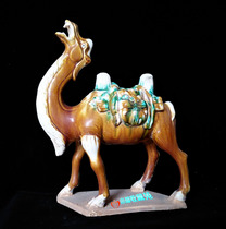 Antique Tang Third Colorful Camel Silk Road Pendulum ceramic Handicraft Creative Business Gift Antique Play