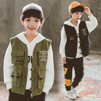 Boys vest coat 2020 Spring and Autumn new foreign style childrens fashion childrens clothing tooling vest outside wear tide