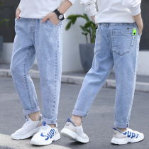Boys jeans 2021 spring and autumn thin models for boys foreign-school students summer long trousers