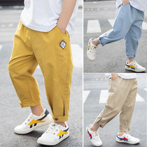 Childrens summer 2020 new thin ankle-length pants boys cotton Haren pants boys summer anti mosquito pants air conditioning pants