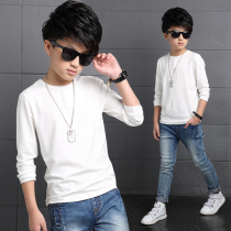Boys T-shirt Spring and Autumn Cotton Spring Dress Middle School Children Long Sleeve Clothes Primary School White 12 T-shirt 15 years old
