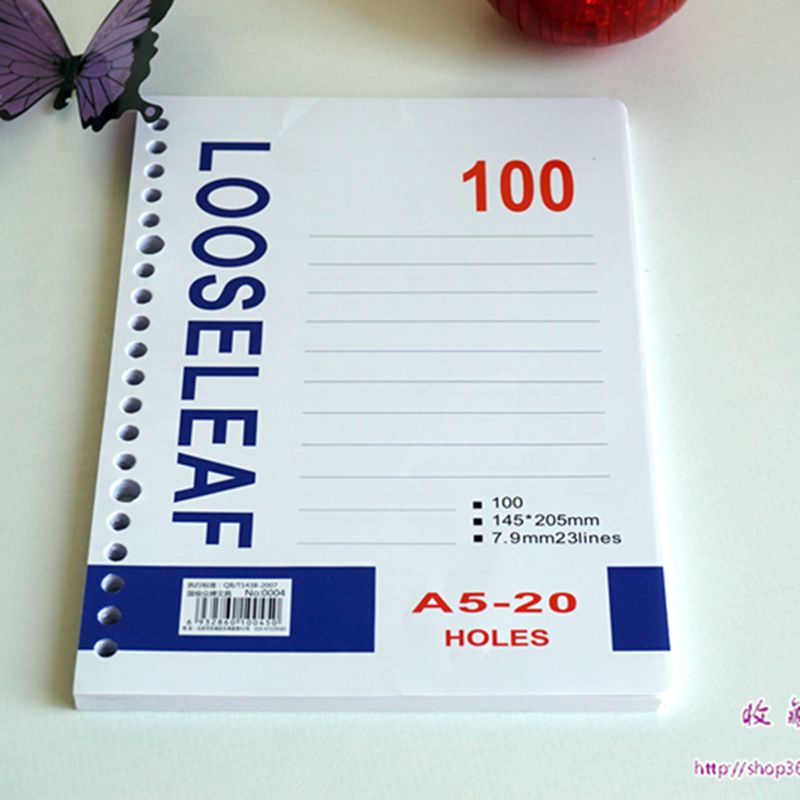 Guojun live page 8mm lateral page notebook for core A5 20 hole page inside core notepad paper