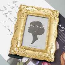 European retro 6 inch carved hand-painted resin photo frame Baroque photo frame home decoration ornaments photo props