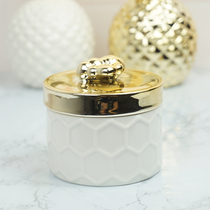 Export Golden Bee ceramic jewelry storage box storage tank model room decoration creative gift ornaments