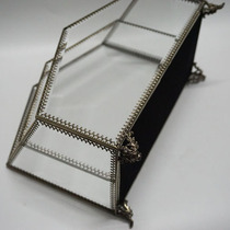  High-end European and American style two-layer jewelry glass storage box ultra-white glass jewelry display rack model room decoration