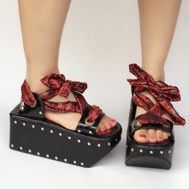 ◢ An*Tai*Na* ◣ Punk Ribbon Square-Soled Shoes, Hanfu Shoes, Clogs, Lace-Up 9113 Style Summary ◢ An*Tai*Na* ◣ Punk Ribbon Square-Soled Shoes, Hanfu Shoes, Clogs, Lace-Up 9113 Style Summary