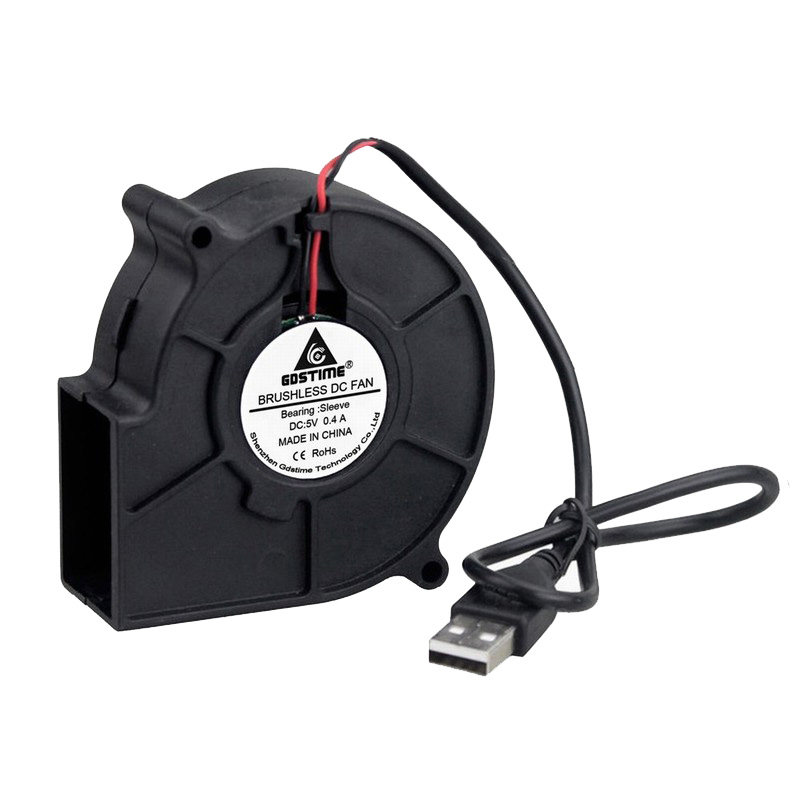 New DC 5v USB connector 7 5 cm 75mm 75mm 7530 turbo blower radiating fan