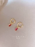 Изысканные серьги, прямоугольная универсальная подвеска с цирконом подходит для мужчин и женщин, популярно в интернете, простой и элегантный дизайн