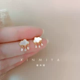 Свежие натуральные серьги в форме капли с цирконом, серебро 925 пробы