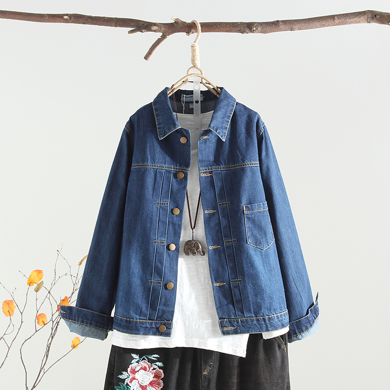 AB1 North Qiqi áo khoác denim nữ mới sinh viên Hàn Quốc hoang dã áo dài tay áo ngắn thủy triều áo khoác nữ mùa đông