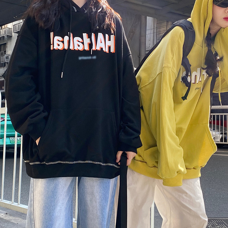 Flower field window ancient hooded sweatshirt women's letter printing Korean version loose spring and autumn 2020 new lazy wind jacket