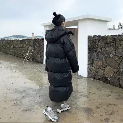 Cotton-padded jacket black cotton female Korean loose design new in the long version of the over-the-knee thickened mian bao fu coat coat