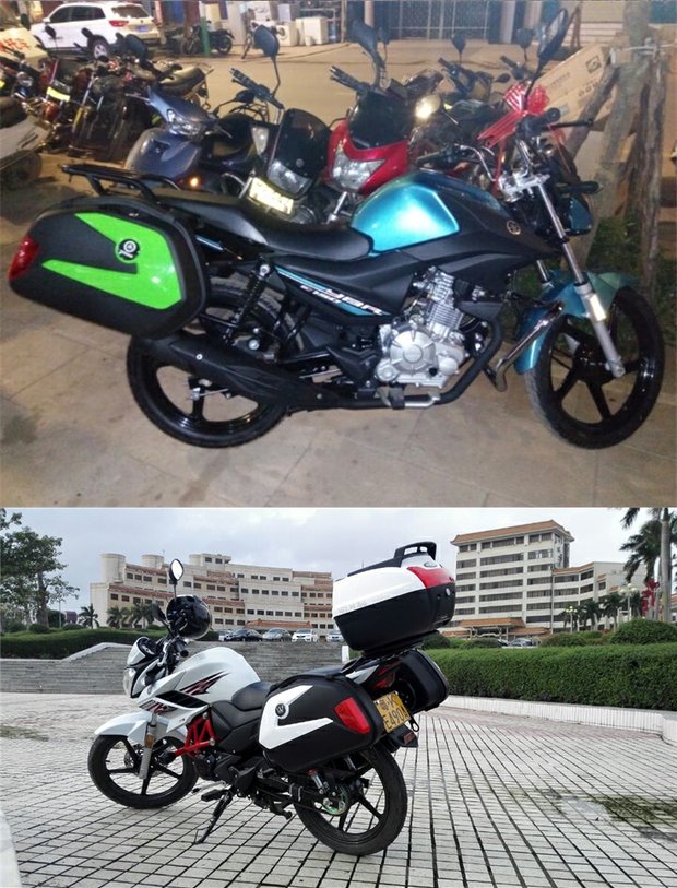 Xây dựng Yamaha Xintianjian YBR150 bên hộp Feizhi YS150 bên cạnh hộp treo hộp - Xe gắn máy phía sau hộp thùng sau xe máy nhôm