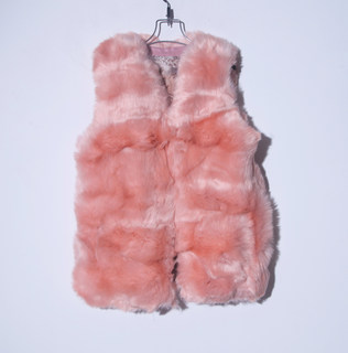 Sleeveless faux fur vest jacket top