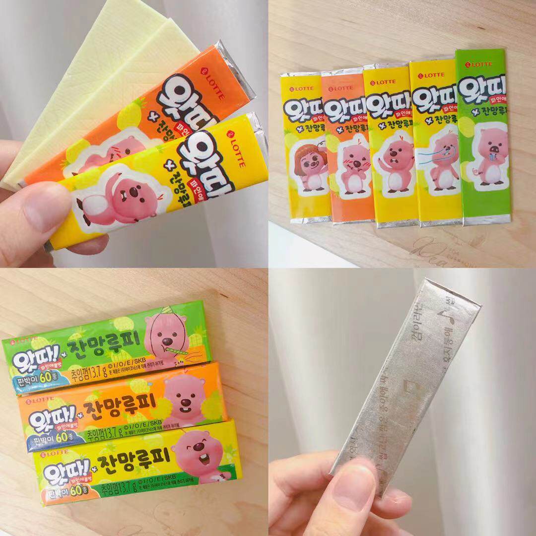 South Korea imported snack Lotte Lotte 13g Fruit flavor fresh breath candy Gum Bubblegum